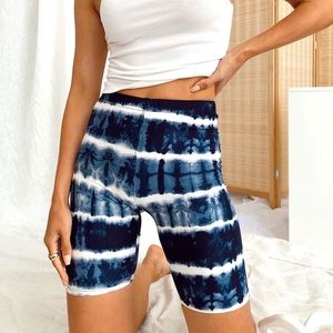 12th Tribe - Run It Back Black Tie Dye Biker Shorts